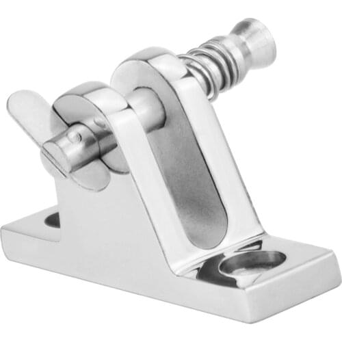 316 Marine-Grade Stainless Steel Polished 90° Boat Bimini Top Fitting Deck Hinge W/ Quick Release Pin