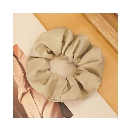 New Fashion Retro Leather Solid Color Fat Intestine Hair Tie