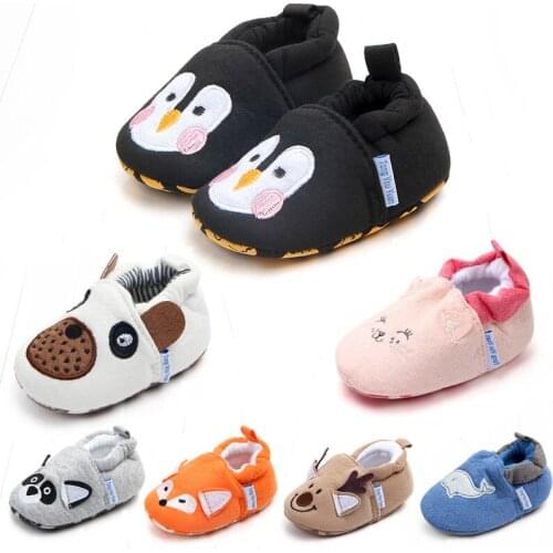New Baby Cute Cartoon Shoes Boys Girls Lovely Penguin Fox First Walkers Non-Slip Sole Infants Newborn Gifts Kids Children Shoes