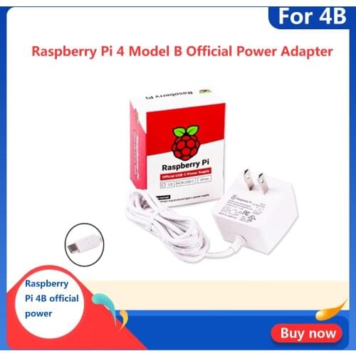 Original Raspberry Pi 4 Model B Official Power Adapter 5.1V 3A for Raspberry Pi 4 USB Type-C Power Charger EU US UK Plug supply