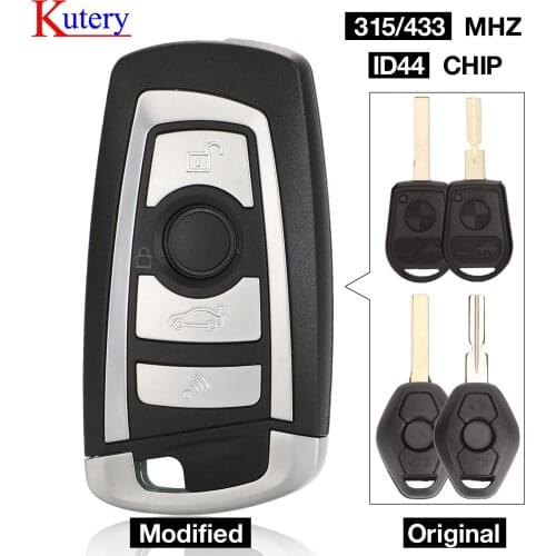 Kutery EWS Modified Flip Remote Key 4 Button 315MHz/433MHz PCF7935AA ID44 Chip for BMW E38 E39 E46 M5 X3 X5 Z3 Z4 HU58 HU92