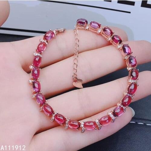 KJJEAXCMY fine jewelry natural garnet 925 sterling silver new women hand bracelet support test exquisite