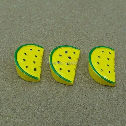 1pcs/lot resin flat back yellow watermelon cake 25mm Cabochons Hair Bow Center Card Frame Making Craft DIY B012-1