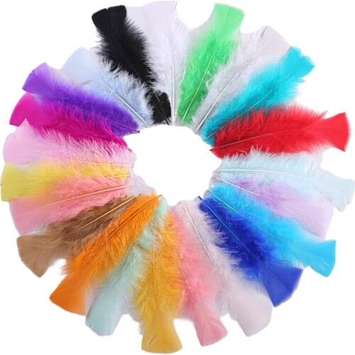 100pcs/lot Flat fluffy Turkey feathers diy Chicken Feathers for jewelry making needlework decoration wedding pluma crafts10-18cm