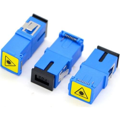 100pcs NEW Optic Fiber Adapter Connector SC UPC Simplex Fiber Flange Adapter Coupler With Dust Cover Free Shipping to Brazil