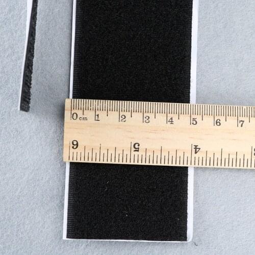 2 Meters 2'' 50mm Width Black Super Back Self Adhesive Hook Loop Tape Heavy Duty Band Fastener Sewing DIY Garment Accessories
