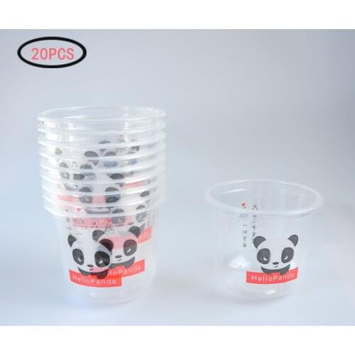 20PCS 95mm Caliber Disposable Transparent U-shaped Cup 360ML Milk Tea Dessert Fat Cup Dispensing Container Cafe Party Commercial