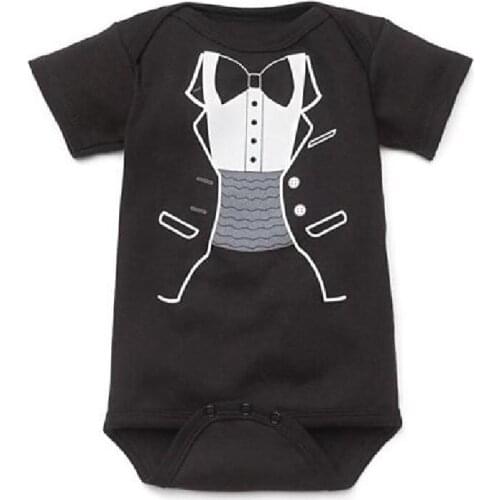 2020 Baby boys bodysuits Baby clothes black tuxedo baby jumpsuit newborn baby clothes roupa de bebe