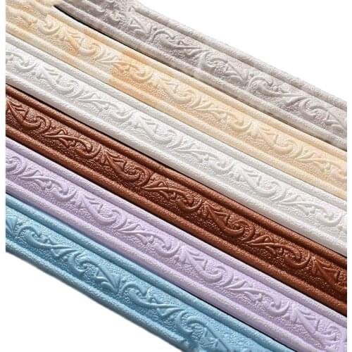 3D Foam Wall Stickers Self Adhesive Waterproof Trim Line Skirting Border Mirror Decoration Home Living Room Background Sticker