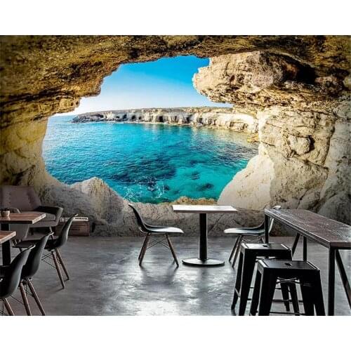 Beibehang Custom Wall Mural Wallpaper 3D stereo seascape hole scenery 3D Photo Wallpaper For Living Room 3d wallpaper behang