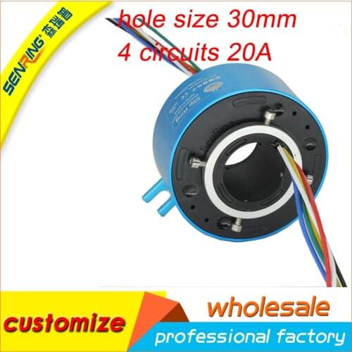 4 Circuits 20A 30mm Dia. Through Hole Slip Ring Conductive Through Bore Slip ring Hollow Shaft Slipring for Motor