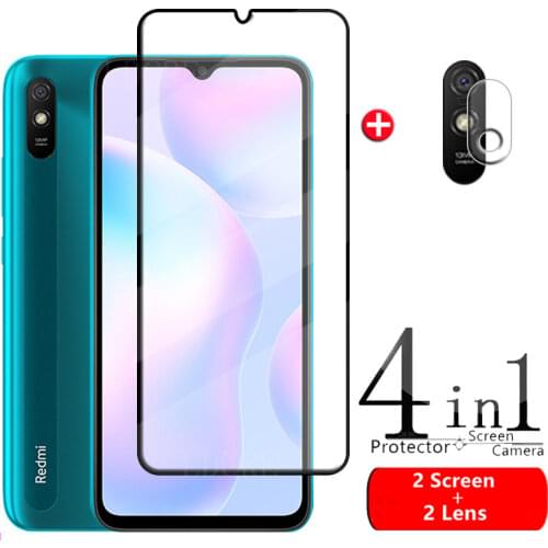 4-in-1 For Xiaomi Redmi 9A Glass For Redmi 9A Tempered Glass Screen Protector For Redmi Note 9 S 8 Pro Redmi 8 9 A C Lens Glass