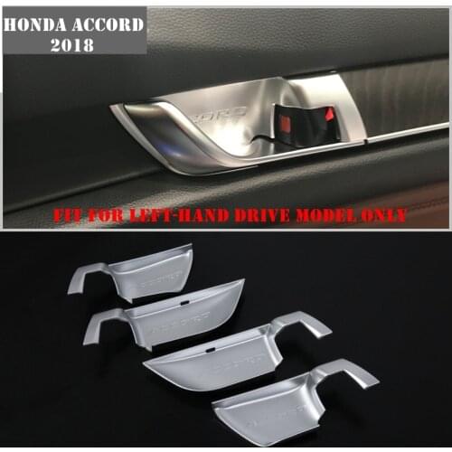 ABS Chrome For Honda Accord 2018 2019 10th Carbon fiber Plastic Interior Inner Door Handle Bowl Cover Trim car styling accessori