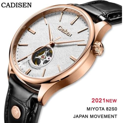 CADISEN Top Brand Mens Wrist Watches 2021 Mechanical Stainless Steel 50M Waterproof Sport Automatic Watch For Men MIYOTA 82S0