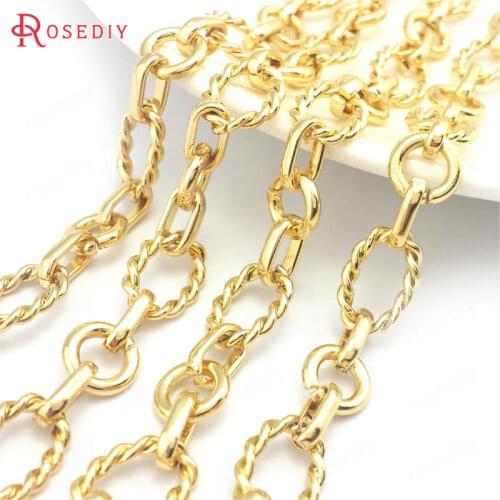 39665)50CM 24K Gold Color Iron Long Oval Shape Necklace Chains Jewelry Chains Jewelry Making Supplies Diy Findings Accessories