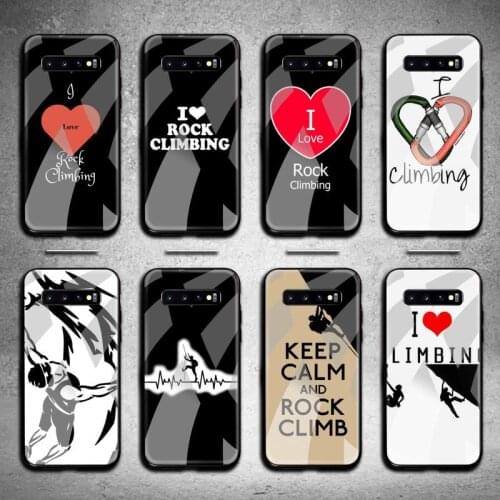 I love rock climbing Phone Case Tempered Glass For Samsung S20 Plus S7 S8 S9 S10 Note 8 9 10 Plus