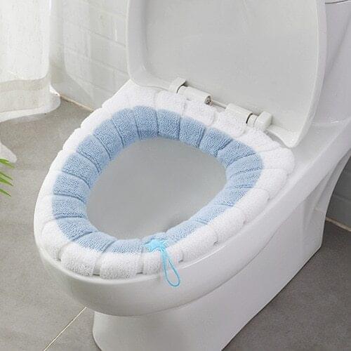 Plush Toilet Seat Cover Warm Soft Washable Portable Peach Heart Pattern Toilet Lid Cover Accessories Fully Enclosed Home Decor