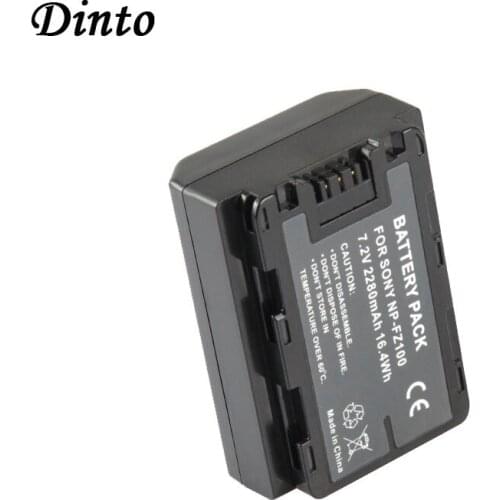 Dinto 1pc 2280mAh 7.2V NP-FZ100 NPFZ100 NP FZ100 Digital Camera Battery Rechargeable Batteries for Sony A9 ILCEA-9 A7R3