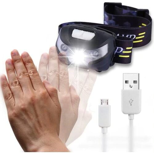 ZK20 4000LM Mini Rechargeable LED Headlamp Body Motion Sensor Bicycle Head Light Lamp Outdoor Camping Flashlight