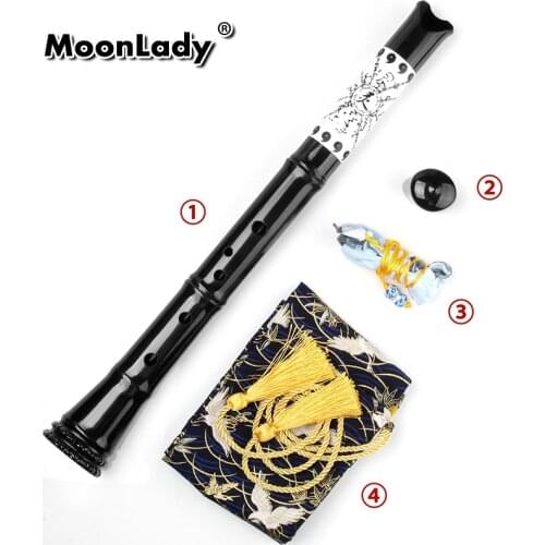 E Key Exquisite Shakuhachi 5 Holes Musical Instruments 1.6 Feet PLA MADE Vertical Flute Woodwind Instrument Shakuhachi with Bag