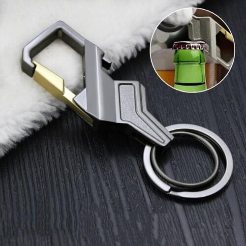 Beer Bottle Opener Keychain Pocket Zinc Alloy Key Chain Metal Fashion Multifunctional Men Car Play Key Ring Tool Unique