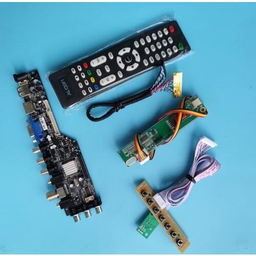 Kit For QD15TL07 Display remote HDMI-compatible LED USB VGA AV TV controller board driver 1280x800 DVB-T DVB-T2 digital panel