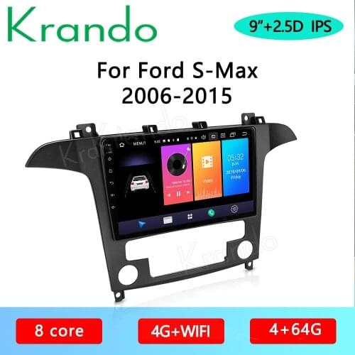 Krando Android 10.0 9" For S-MAX 2006-2015 Car stereo with screen Radio receiver autoradio Android car radio multimedia player