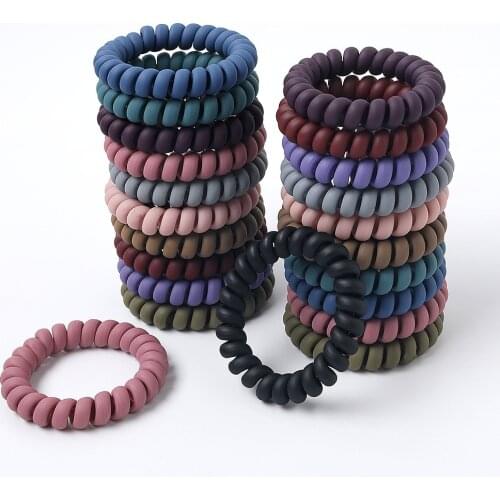 Matte Telephone Line Hair Tie For Women Colorful Elastic Hair Band Hair Accessories For Girls Handmade Head Band Rubber Band