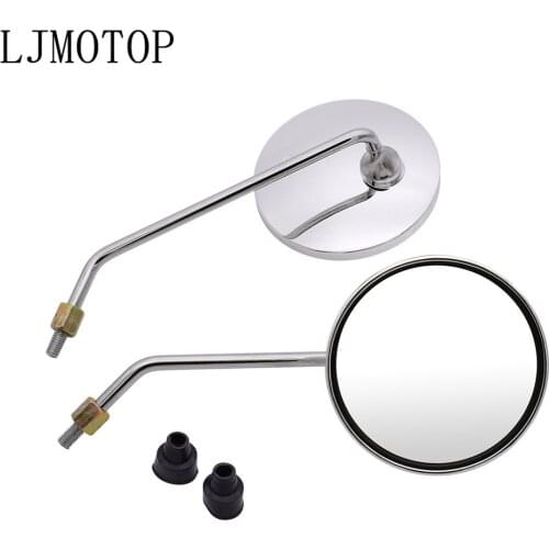 Motorcycle mirrors chrome round mirror motorcycl Big vision Side Mirror For KAWASAKI W800 Cafe ZRX1100 ZRX1100 ZX1100 ZX7R ZX9