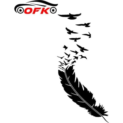 Car Stickers, Motorcycle Decals FEATHER with Birds Decorative Accessories,to Cover Scratches Sunscreen Waterproof PVC.20 * 9cm