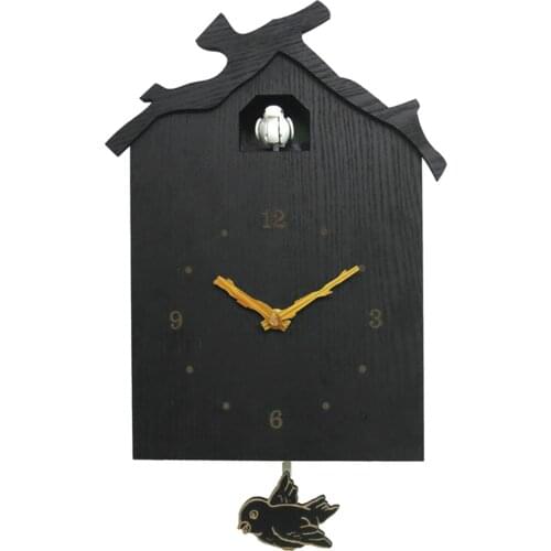 Nature Style Wall Clock With Swinging Pendulum Birds Sound Kids Walls Watch