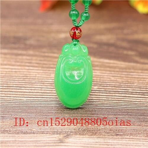 Natural Green A Emerald Jade Ruyi Pendant Necklace Jadeite Jewellery Double-sided Carved Amulet Fashion Gifts for Women Men
