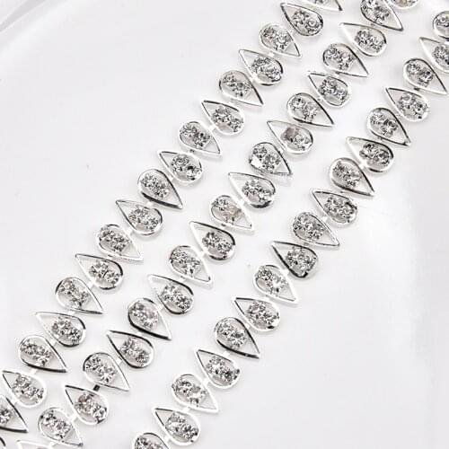 Fancy rhinestone waterdrop decorative chain,2yards/lot,fancy bracelet decorative trimming,shinning gemstone newest banding trim