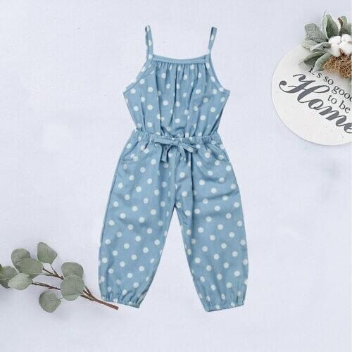 New Summer Toddler Baby Girl Clothes Polka Dot Print Sling Romper Jumpsuit One-Piece Outfit Sunsuit Playsuit Clothes