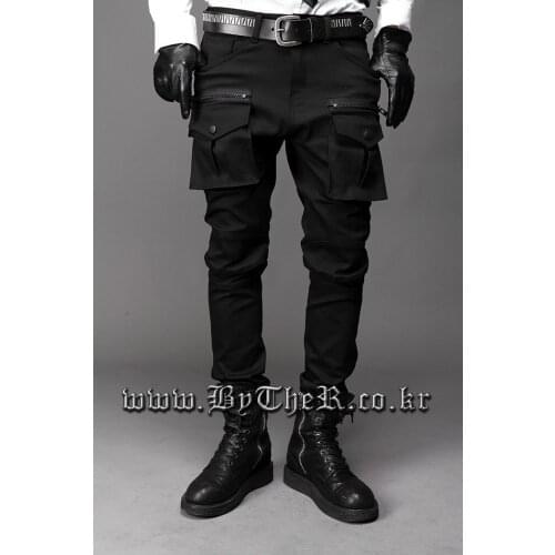 27-46 2021 new Men clothing spring solid color large pocket the trend of casual Pants singer costumes