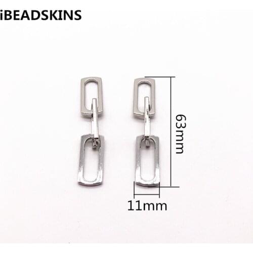 New arrival! 63x11mm 50pcs/lot rhodium Zinc alloy chain shape Connectors for handmade earrings accessories/Earring parts