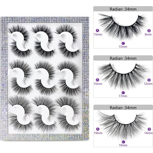 NEW 9pair 3D Mink Eyelashes Cruelty free Lashes Handmade Reusable Natural Eyelashes Popular False Lashes Makeup Fluffy Eyelashes