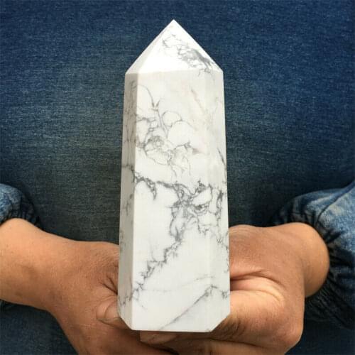 Natuurlijke Kristallen Quartz Howliet Toren Point Energy Reiki Stenen Kamer Home Office Aquarium Decoratie Accessoires Edelsteen