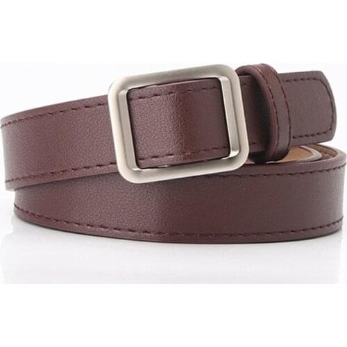 New Solid PU Women Lady Belts Casual Waistband Girls Girdle Female Square Buckle