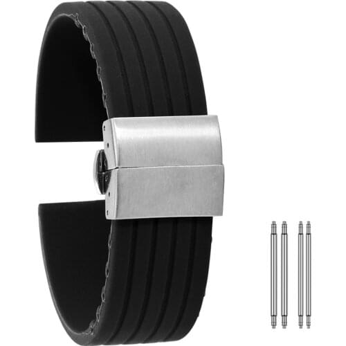 20mm 22mm 24mm Silicone Band Soft Replacement Strap Fashion Bracelet Sports Rubber Watchband cinturino orologio Accessories