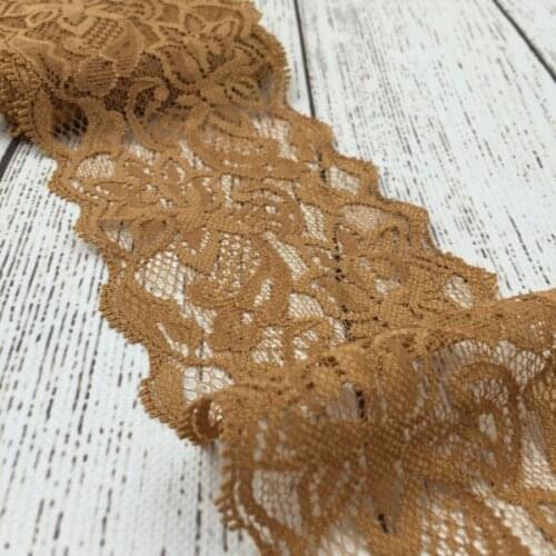 Retail 1pack=10yards BROWN 3" Lace Trim Ribbon By the Yard for Kids Headbands Elastic Lace Trim for Girls Hair Accessories