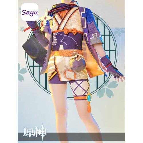 Game Genshin Impact Sayu Game Suit Elegant Dress Uniform Cosplay Costume Halloween Party Outfit Role Play For Women