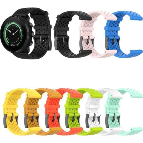 Silicone Watch Strap for Suunto Spartan Sport Waterproof Wrist HR/Baro Sweatproof Band for Suunto 9 D5 Replace Watchband 24mm