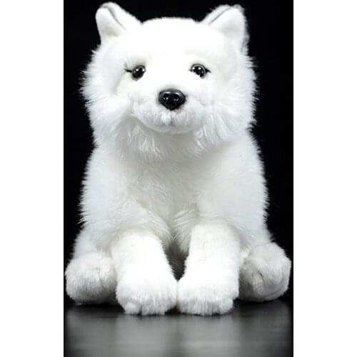 Cute Arctic Fox Real Life White Plush Toy Vulpes lagopus Doll Reynard Polaire Soft Lifelike Stuffed Animals Simulation Kids Gift