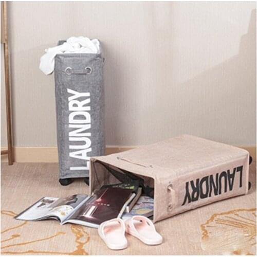 Foldable Laundry Basket Organizer With Wheels Waterproof Organizer Dirty Clothes Toys Basket Large Capacity Slim Laundry Hamper