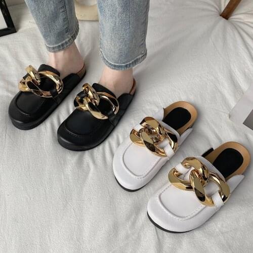 Cover Toe Shoes Ladies' Slippers Big Size Luxury Slides Low Soft Summer Designer Flat Rome PU Basic Casual Hoof Heels Fabric Fas