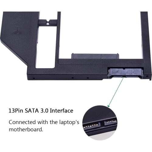 Universal 2nd HDD Caddy 9mm SATA 3.0 For 2.5" 9.5mm 7mm SSD Case Hard Disk Drive Enclosure For Laptop CD DVD ROM Optibay