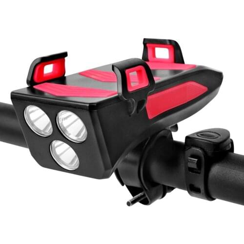 Multifunction Led Bike Light Front USB Rechargeable 800Lumen Flashlight Bicycle Light Lantern Phone Holder For Cycling Headlight