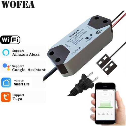 WiFi Smart Garage Door Opener Controller Work With SmartLife/Tuya APP Control No Hub Require support Alexa Echo Google Home