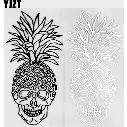 YJZT 8.7×17.5CM Pineapple Bowl Personality Vinyl Car Stickers Decals Body Decoration Black / Silver 20B-0359